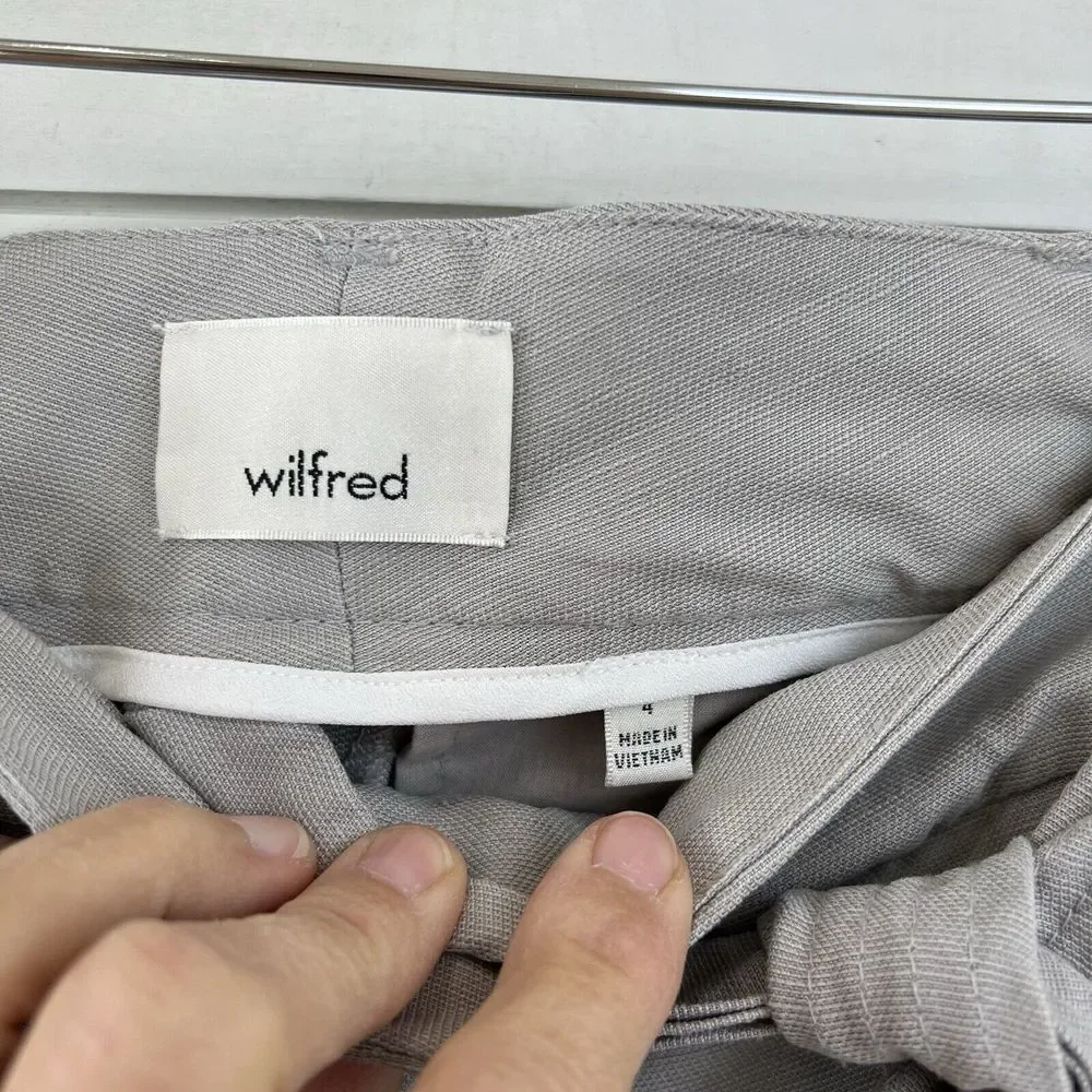 Wilfred 4‎ Jallade Gray Linen Trousers Pants Tie Waist Crop Belted
